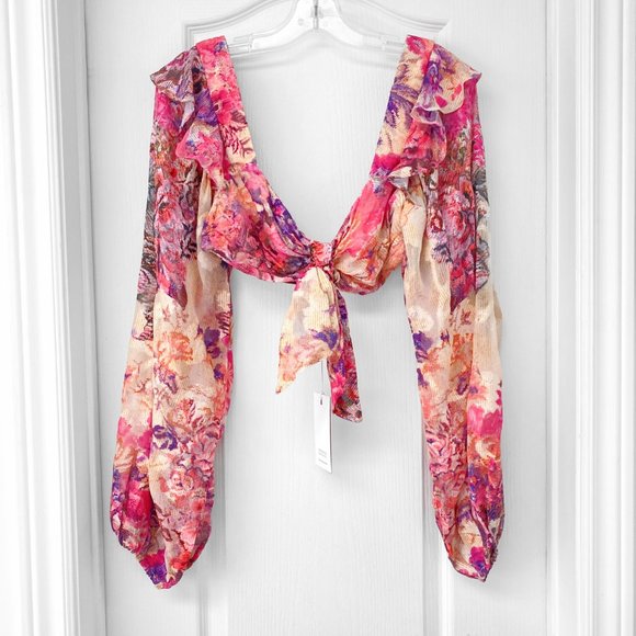 Hemant & Nandita - Leah Romantic Floral Boho Festival Crop Top - Picture 6 of 14